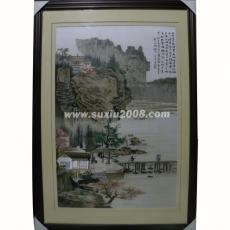 苏绣成品仿古山水2_苏绣山水_苏绣风景画_苏绣仿古山水