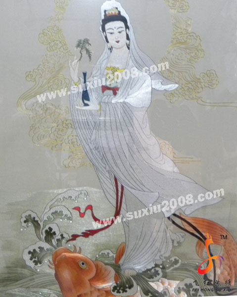 苏绣成品观音送子